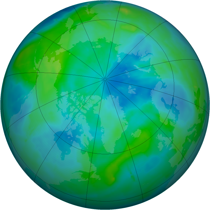 Arctic ozone map for 20 September 2009